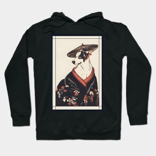 Dog japanese with kimono vintage Hoodie